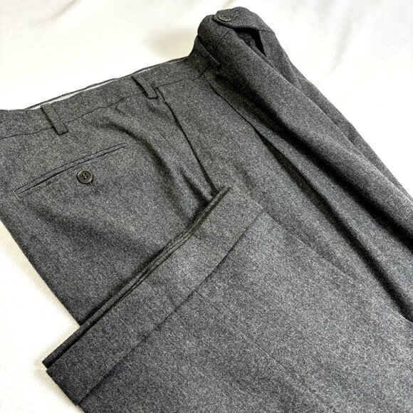 Dei Davico VITALE BARBERIS CANONICO 36x32 Men's Wool Pleated Pants Made In Italy - Picture 2 of 12